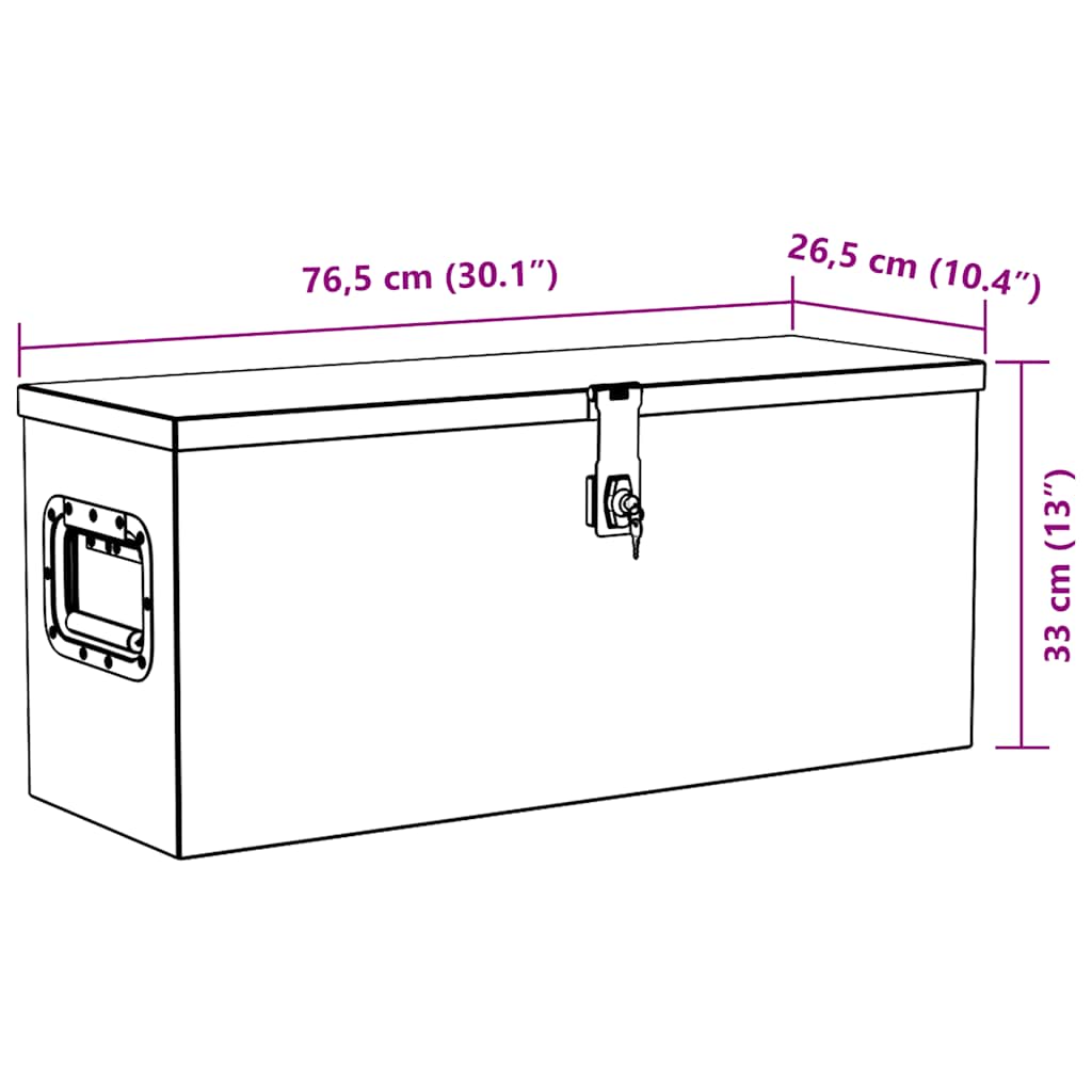 Aluminijska kutija 76,5 x 26,5 x 33 cm srebrna