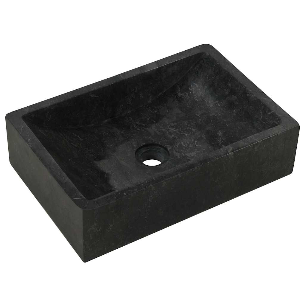 Umivaonik 45 x 30 x 12 cm mramorni visoki sjaj crni