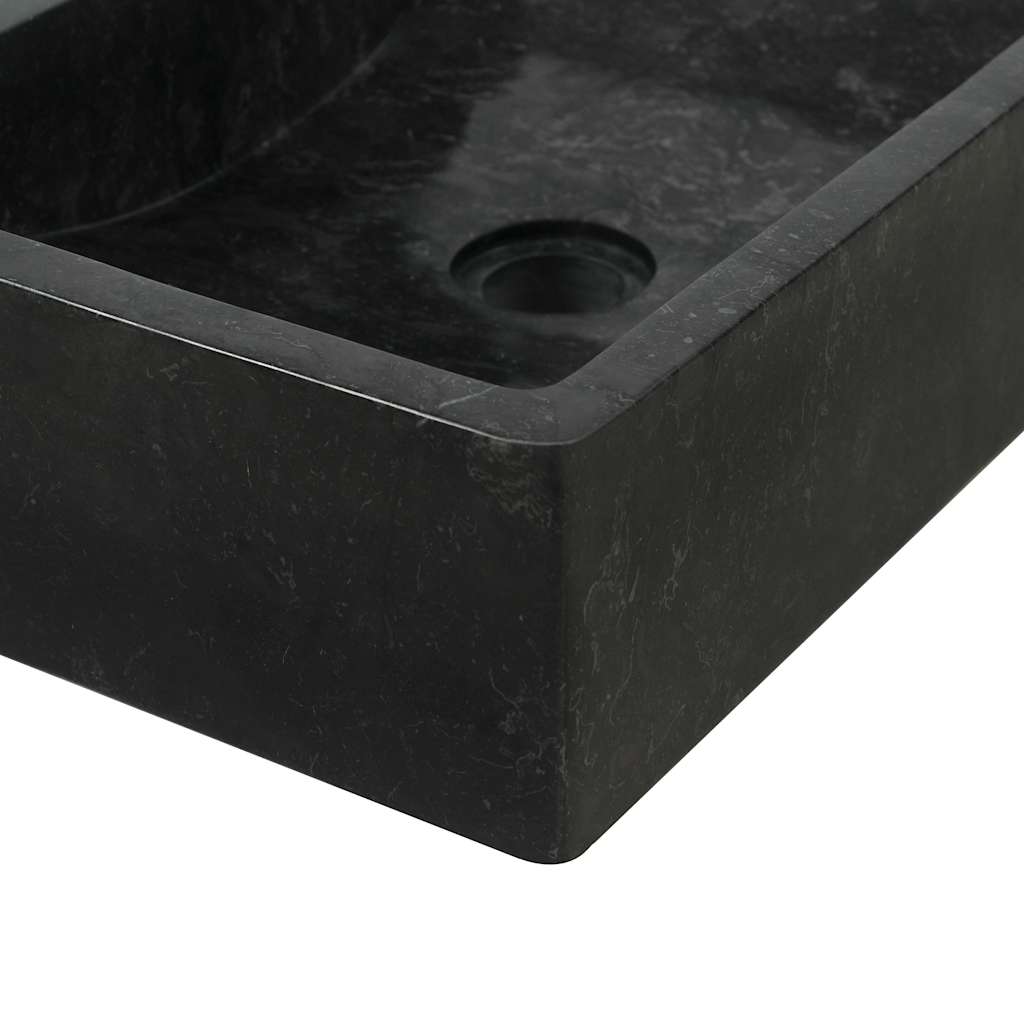 Umivaonik 45 x 30 x 12 cm mramorni visoki sjaj crni