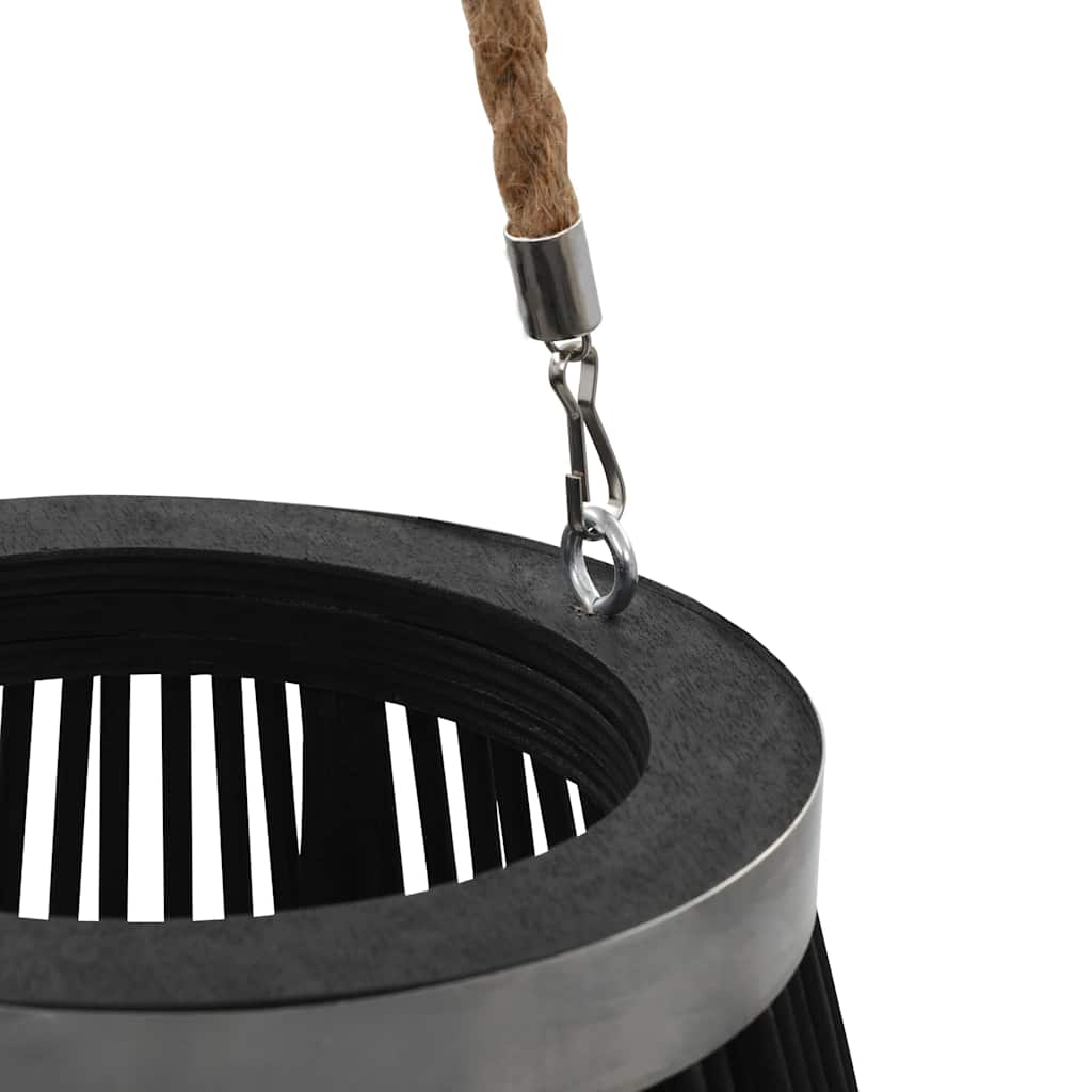 Viseći svijećnjak od bambusa crni 95 cm
