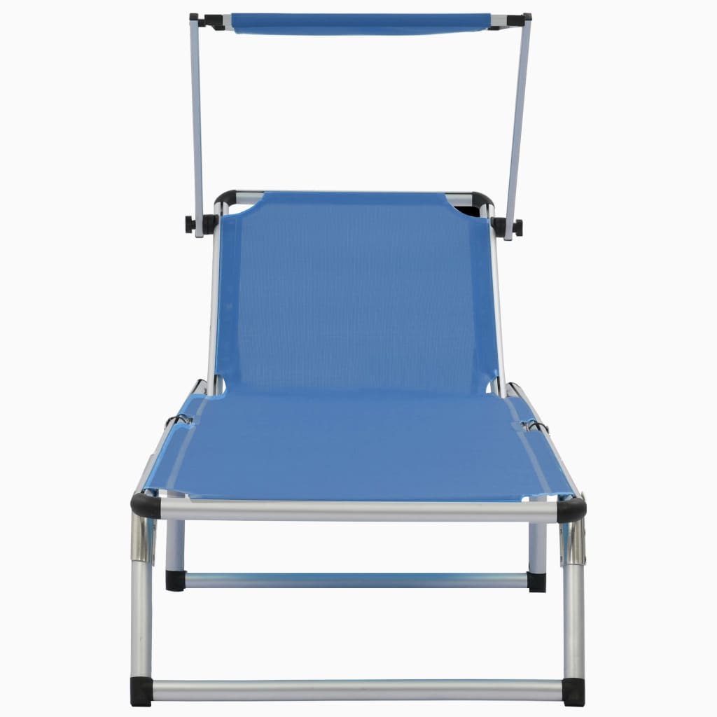 Sklopiva ležaljka s krovom od aluminija i tekstilena plava