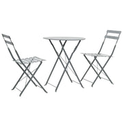 3-dijelni bistro set čelični sivi