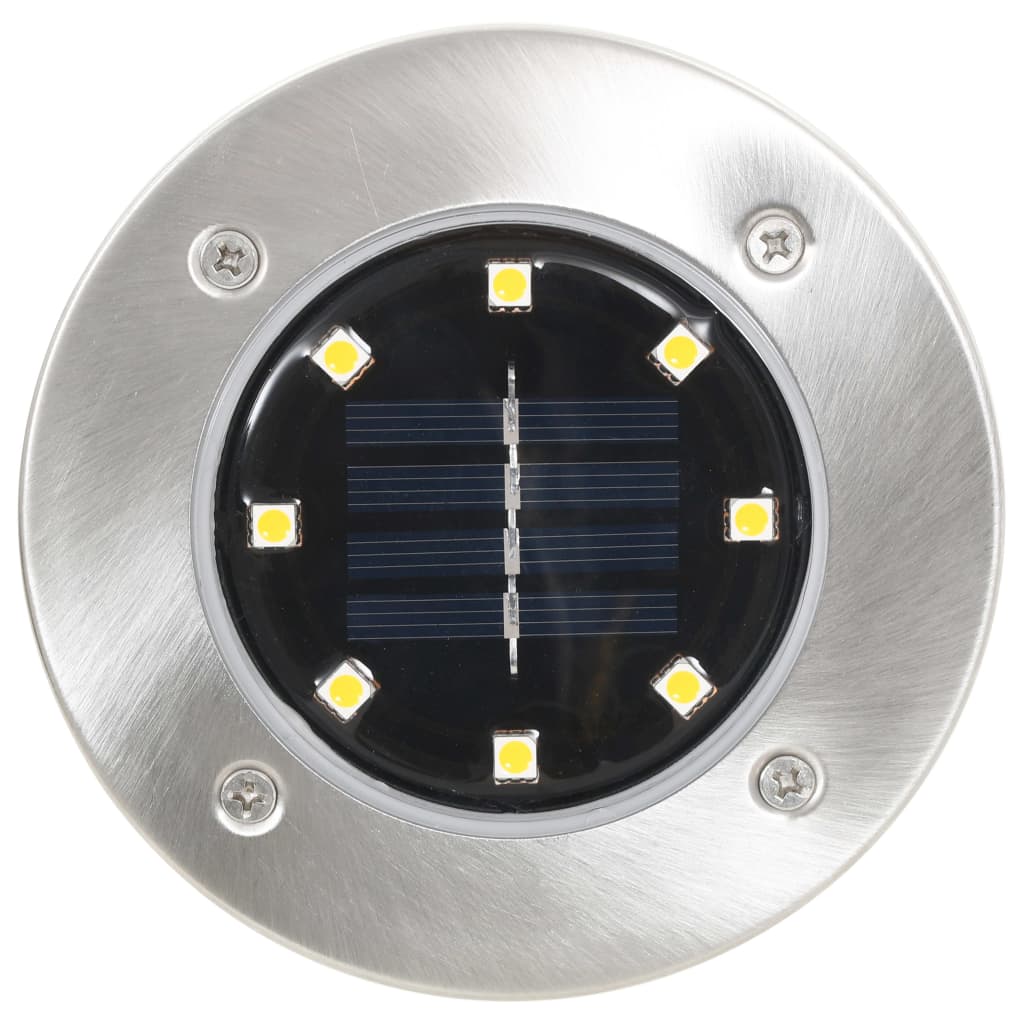 Solarne podne svjetiljke 8 kom s LED žaruljama bijele