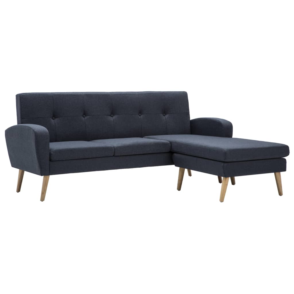 Kutna garnitura s presvlakom od tkanine 186 x 136 x 79 cm tamnosiva