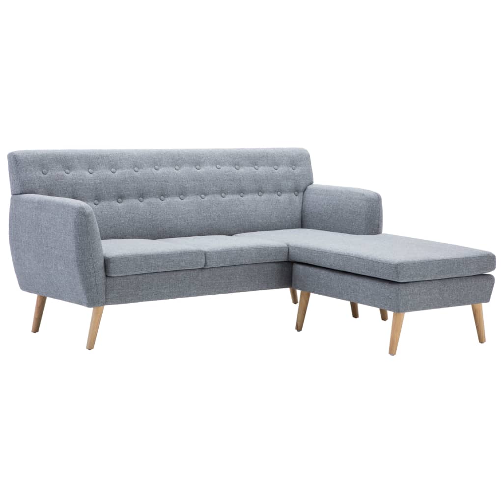 Kutna garnitura od tkanine 171,5 x 138 x 81,5 cm svjetlosiva