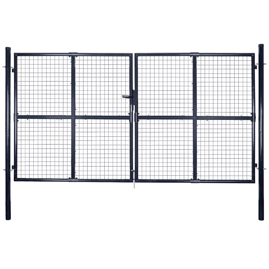 Vrtna vrata od mrežastog čelika 300x200 cm, siva