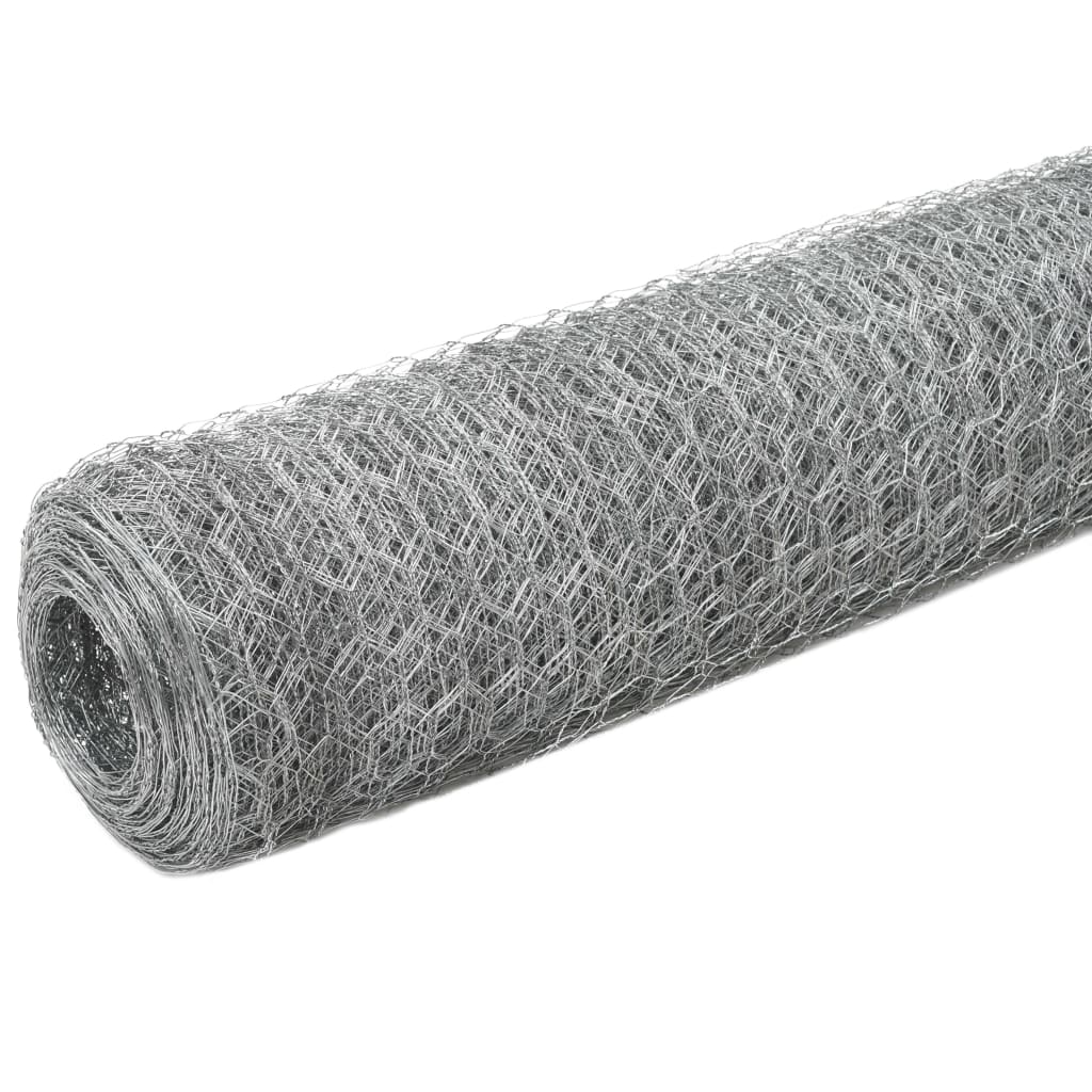 Mrežna ograda od pocinčanog čelika za kokoši 25 x 1,2 m srebrna