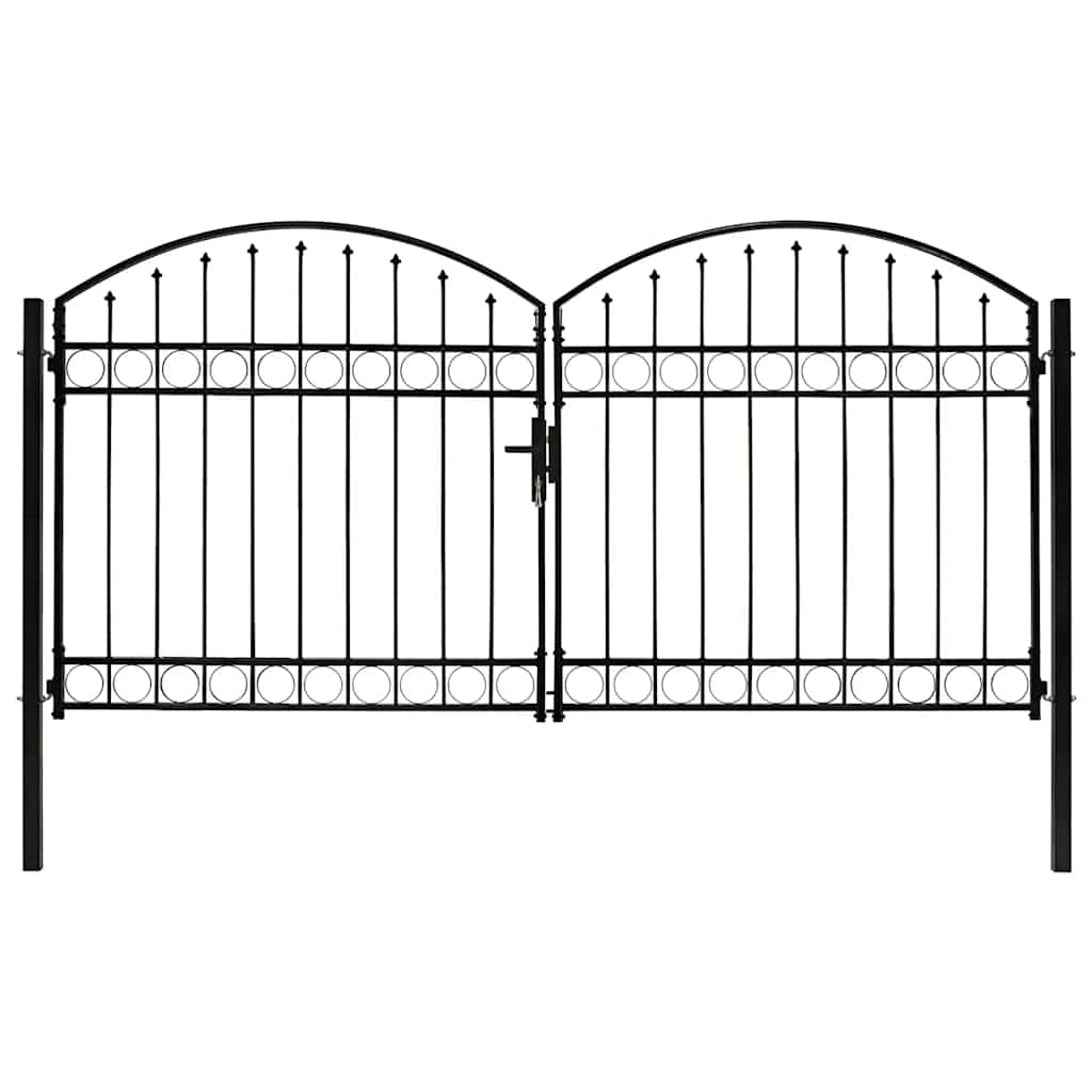 Vrata za ogradu ASSEN dvostruka vrata s lučnim vrhom čelik 300x150 cm
