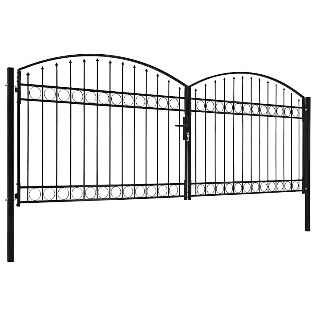 Vrata za ogradu ASSEN dvostruka vrata s lučnim vrhom čelik 400x150 cm