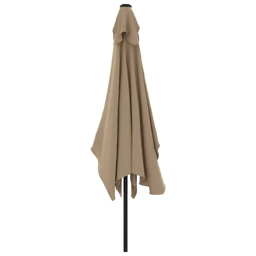 Vanjski suncobran s metalnim stupom 300 x 200 cm smeđesivi