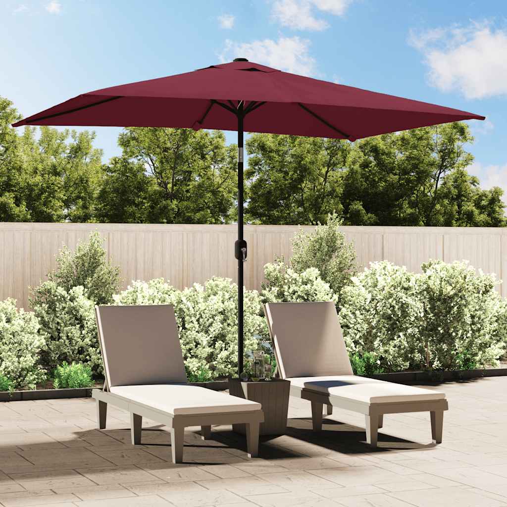 Vanjski suncobran s metalnim stupom 300 x 200 cm bordo