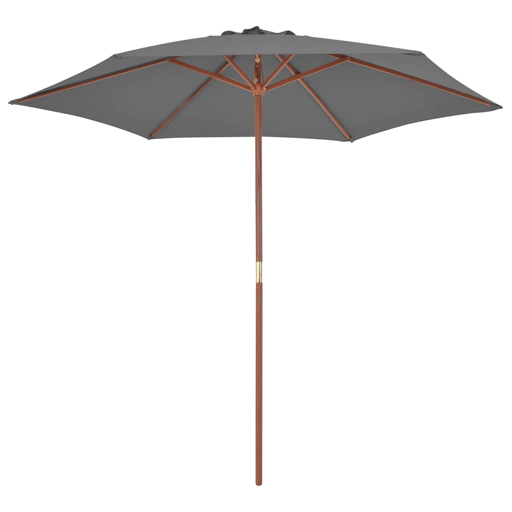 Vanjski suncobran s drvenim stupom 270 cm antracit