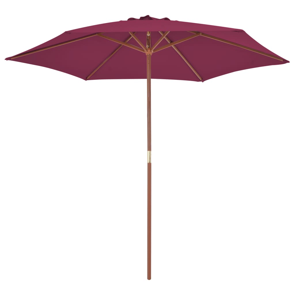Vanjski suncobran s drvenim stupom 270 cm bordo
