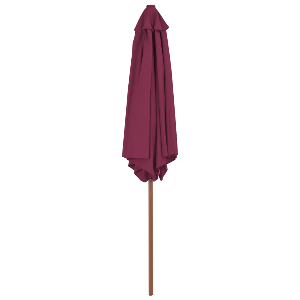 Vanjski suncobran s drvenim stupom 270 cm bordo