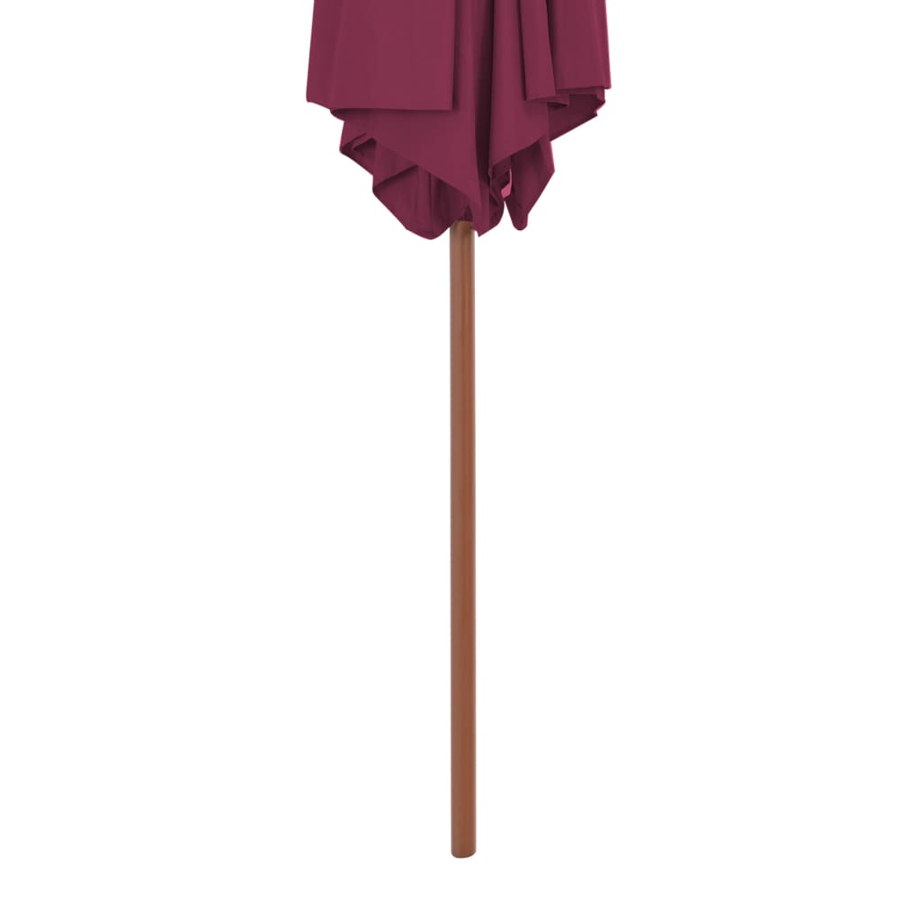 Vanjski suncobran s drvenim stupom 270 cm bordo