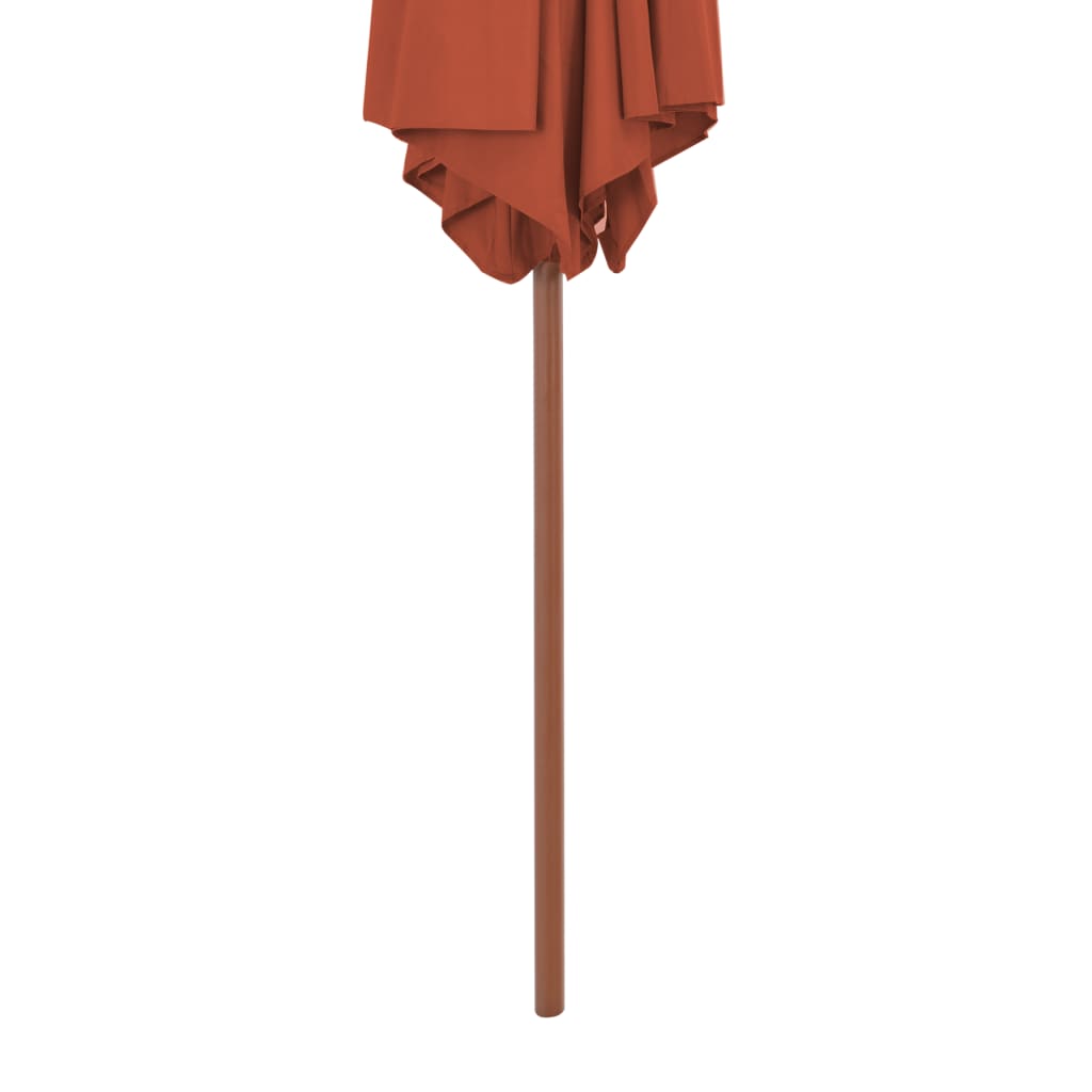 Vanjski suncobran s drvenim stupom 270 cm terakota