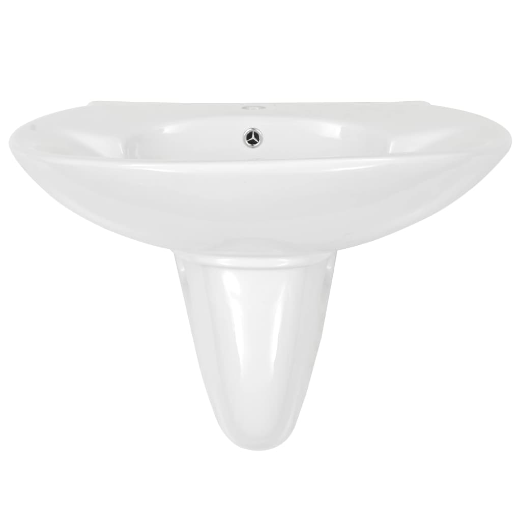 Zidni umivaonik keramički bijeli 690 x 520 x 210 mm