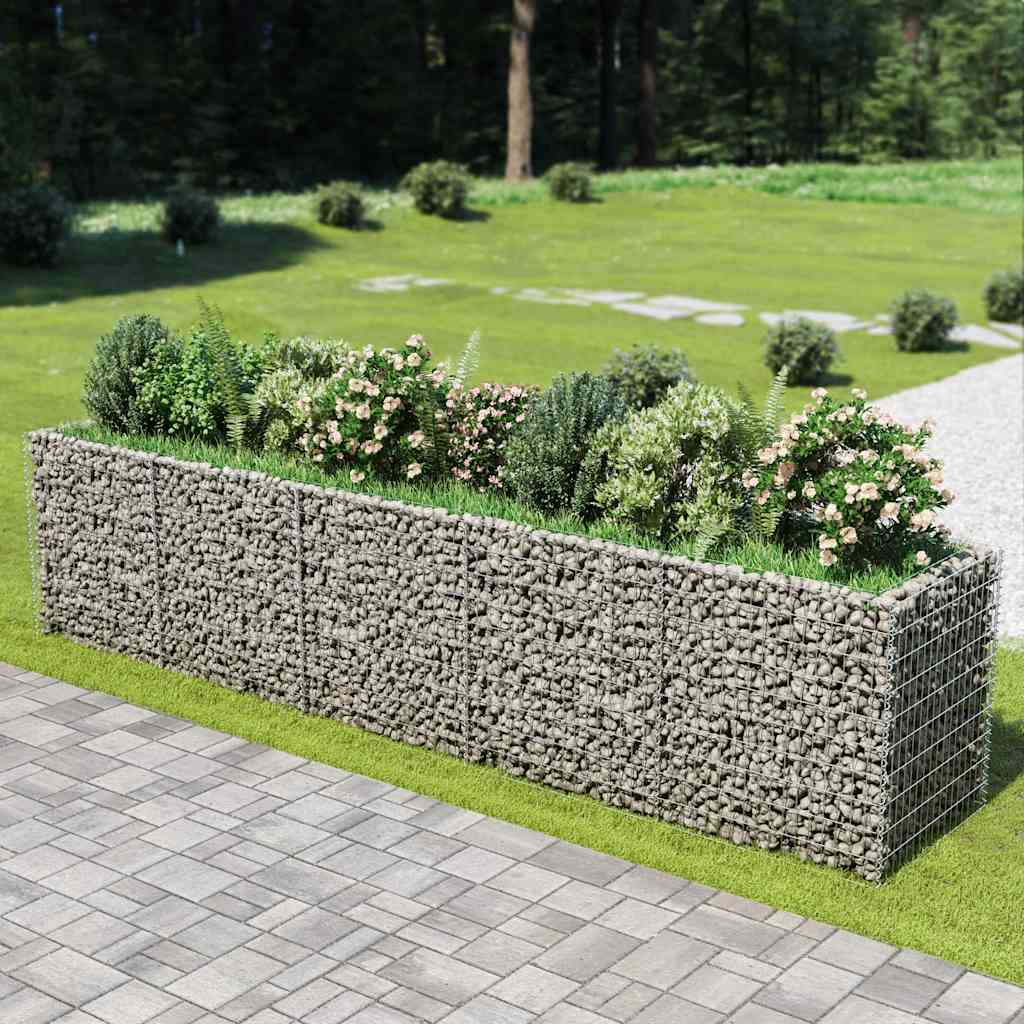 Gabionska sadilica od pocinčanog čelika 450 x 90 x 100 cm