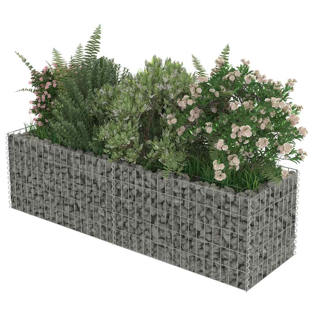 Gabionska sadilica od pocinčanog čelika 180 x 50 x 50 cm