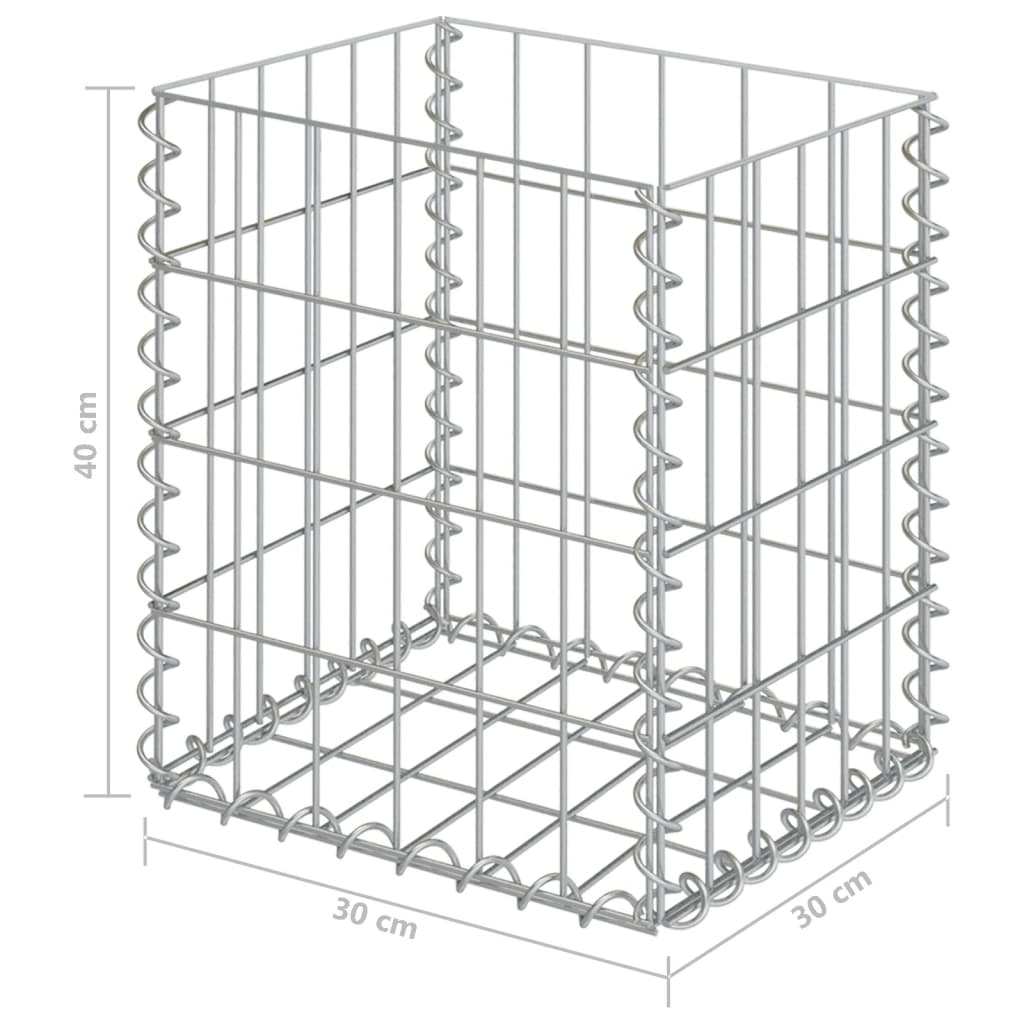 Gabionske košare 2 kom pocinčani čelik 30x30x40 cm