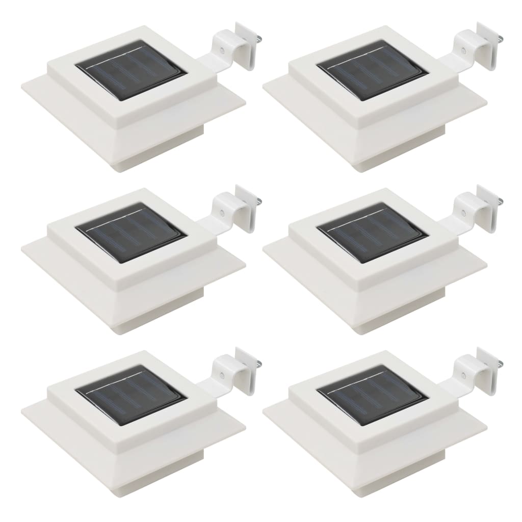 Vanjske solarne svjetiljke 6 kom LED četvrtaste 12 cm bijele