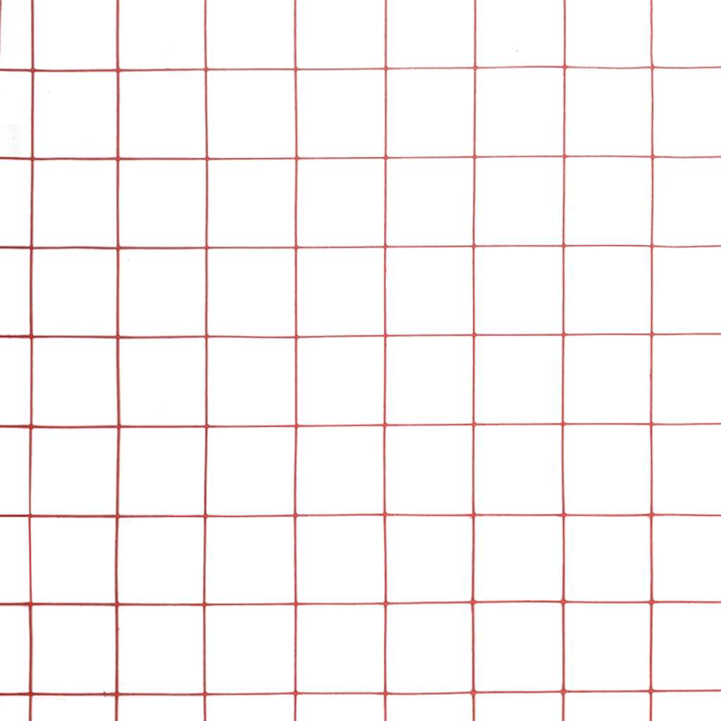 Žičana mreža od čelika s PVC oblogom za kokoši 10 x 1 m crvena