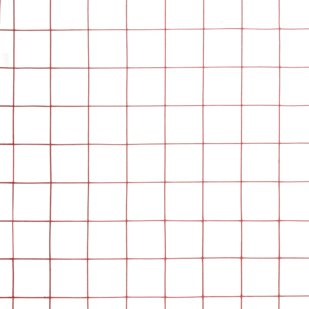 Žičana mreža od čelika s PVC oblogom za kokoši 10 x 1 m crvena