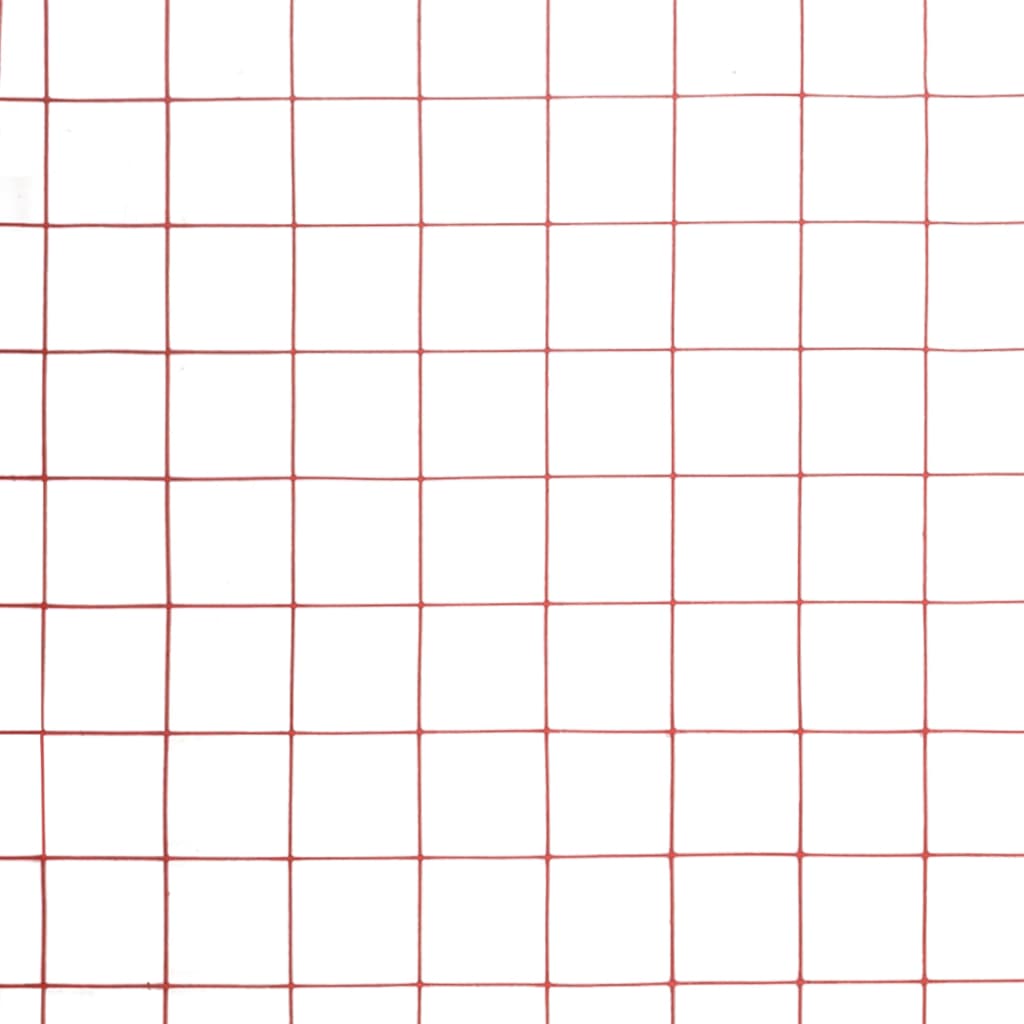 Žičana mreža od čelika s PVC oblogom za kokoši 25 x 1,5 m crvena