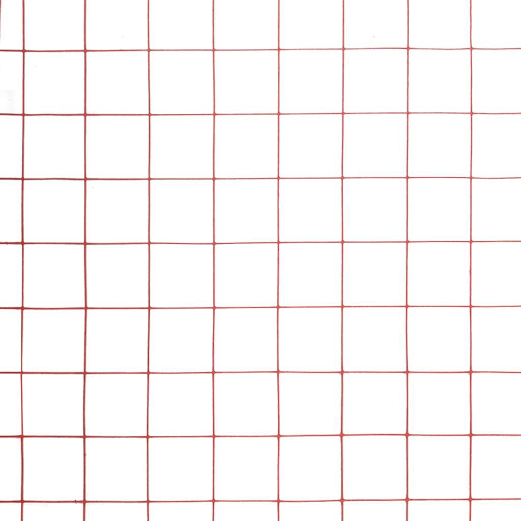 Žičana mreža od čelika s PVC oblogom za kokoši 25 x 1,5 m crvena