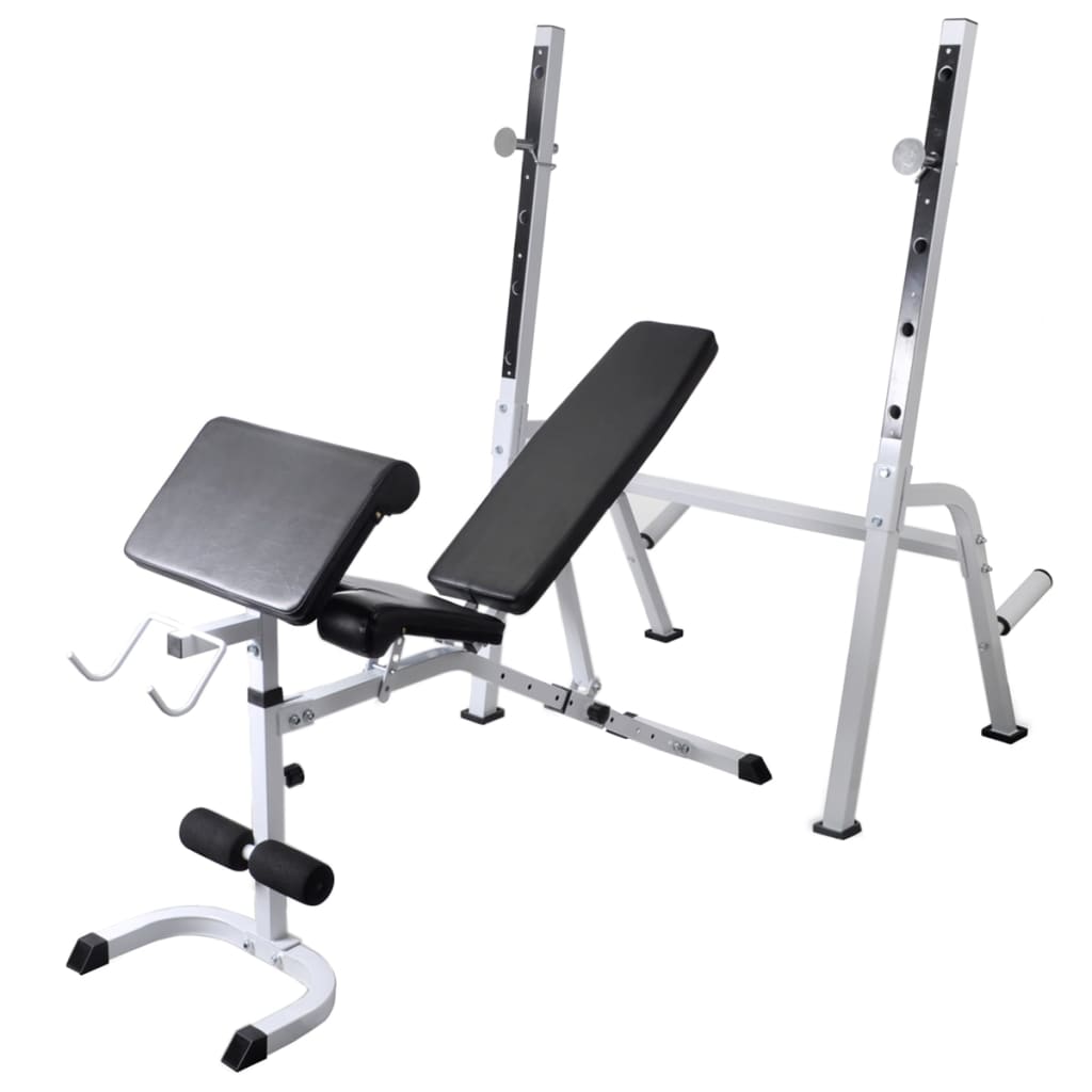 Klupa za vježbanje sa stalkom za utege i setom utega 60,5 kg