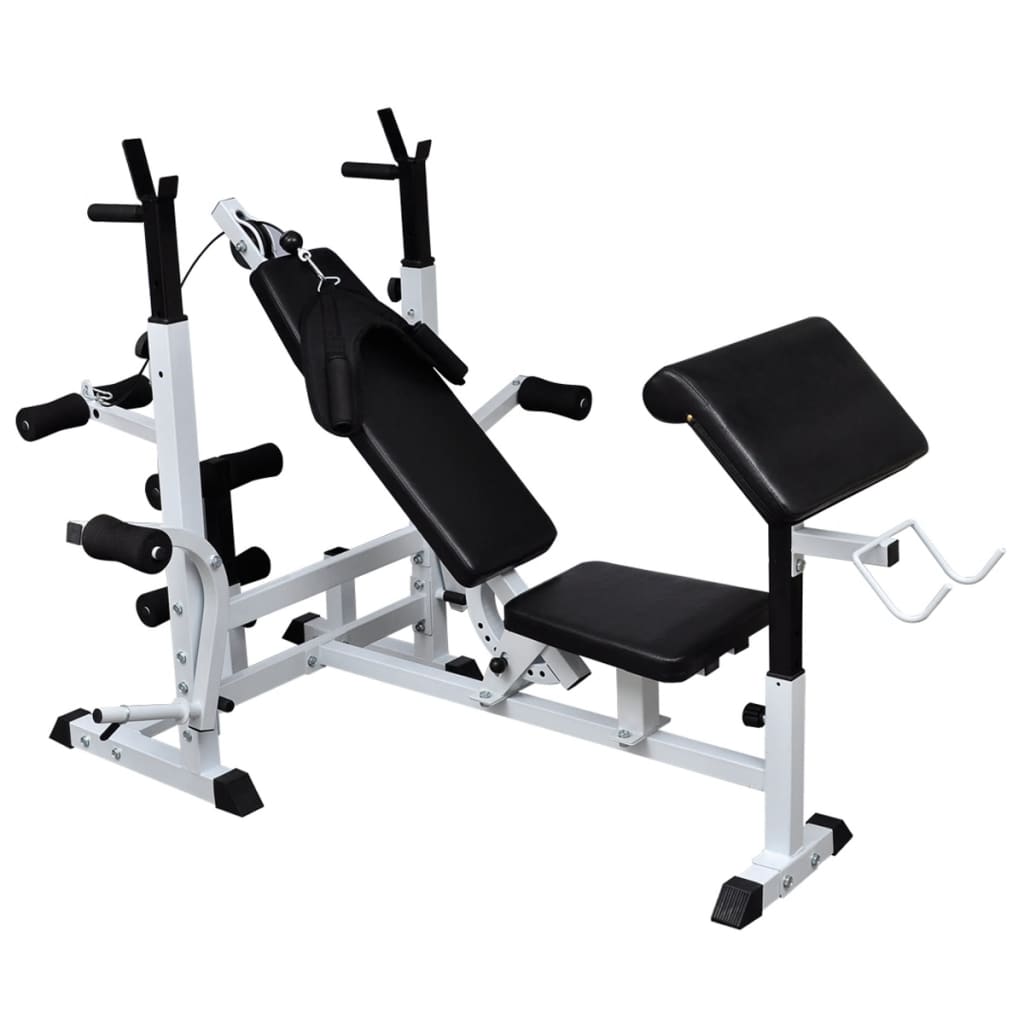 Klupa za dizanje utega sa stalkom i setom utega 90 kg