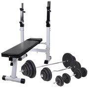 Klupa za vježbanje sa stalkom za utege i setom utega 120 kg