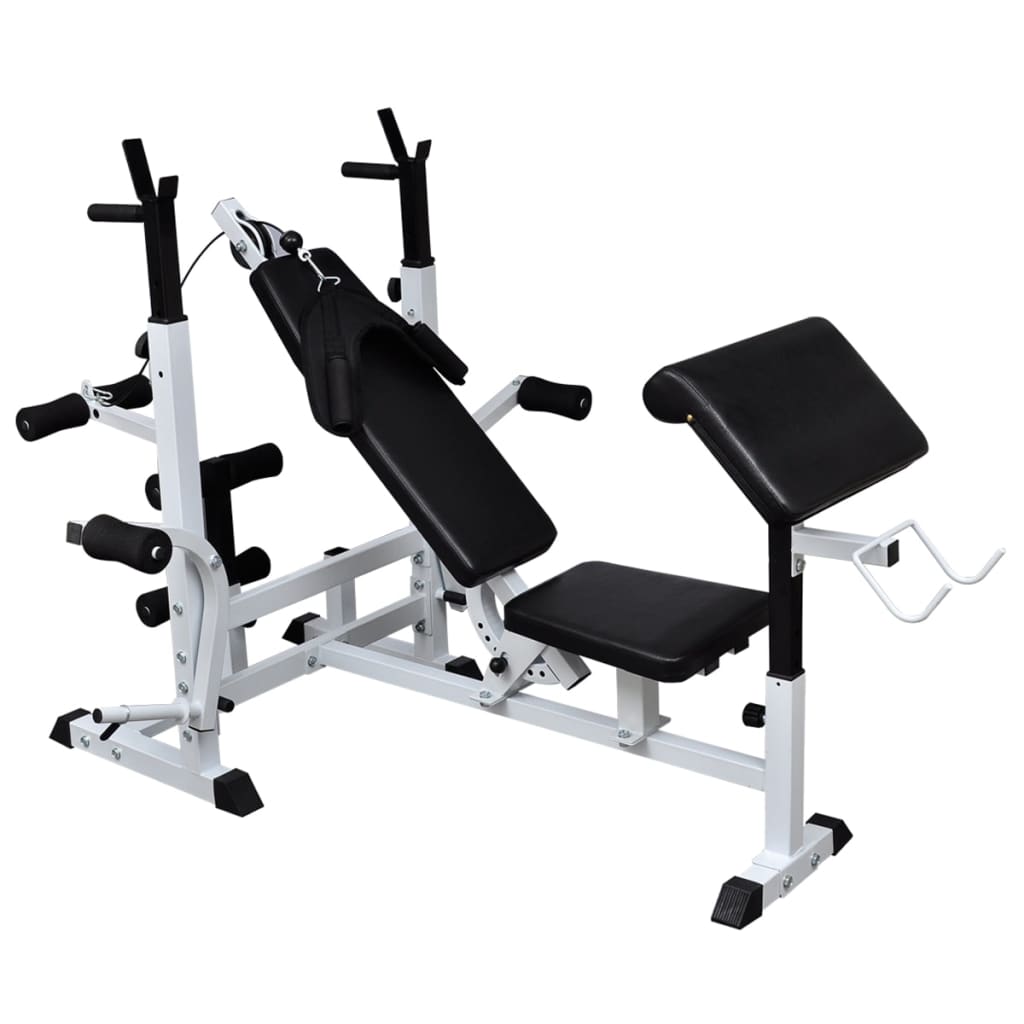 Klupa za dizanje utega sa stalkom i setom utega 120 kg