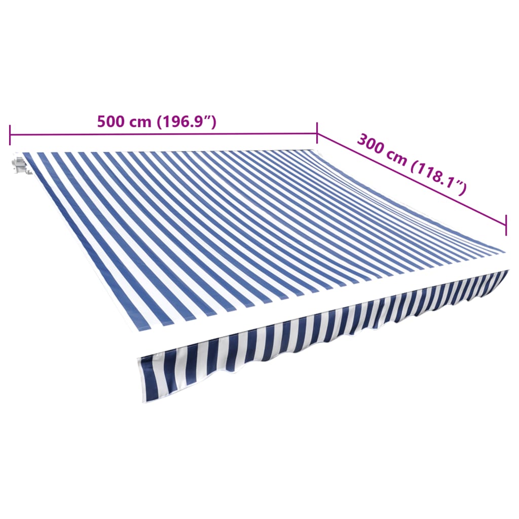 Platno za tendu plavo-bijelo 5 x 3 m