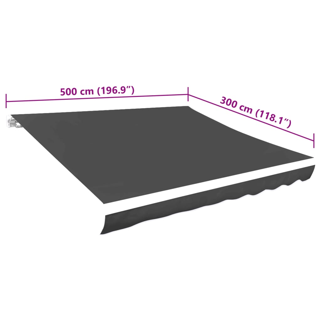 Platno za tendu antracit 5 x 3 m