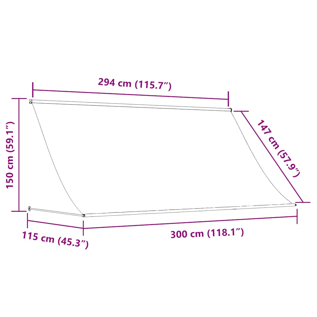 Tenda na uvlačenje 300 x 150 cm plavo-bijela