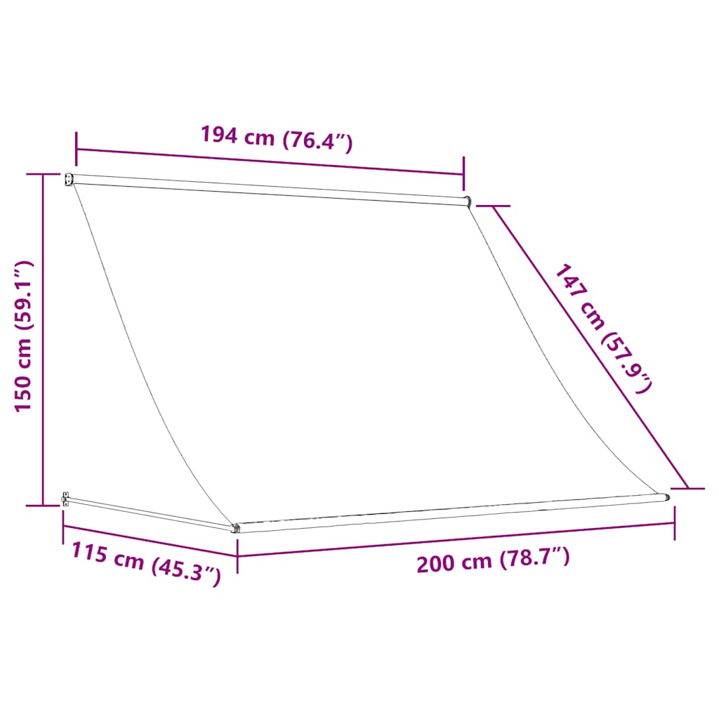 Tenda na uvlačenje 200 x 150 cm antracit