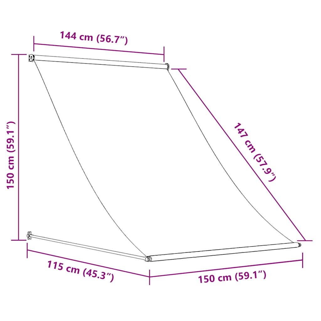 Tenda na uvlačenje 150 x 150 cm krem