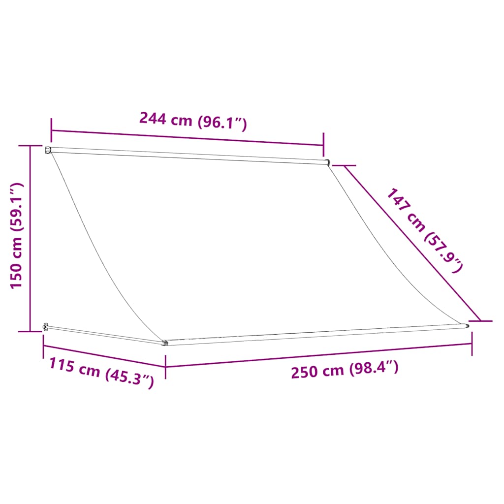 Tenda na uvlačenje 250 x 150 cm krem