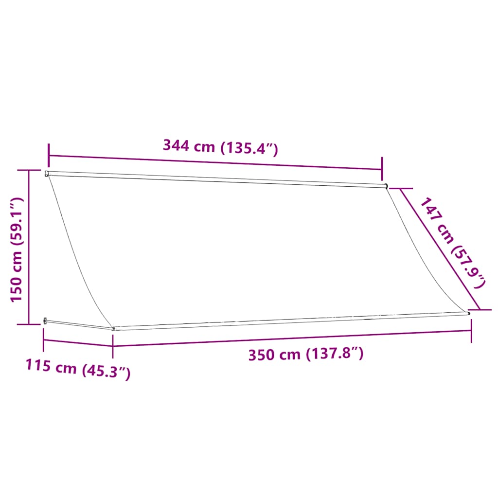Tenda na uvlačenje 350 x 150 cm krem