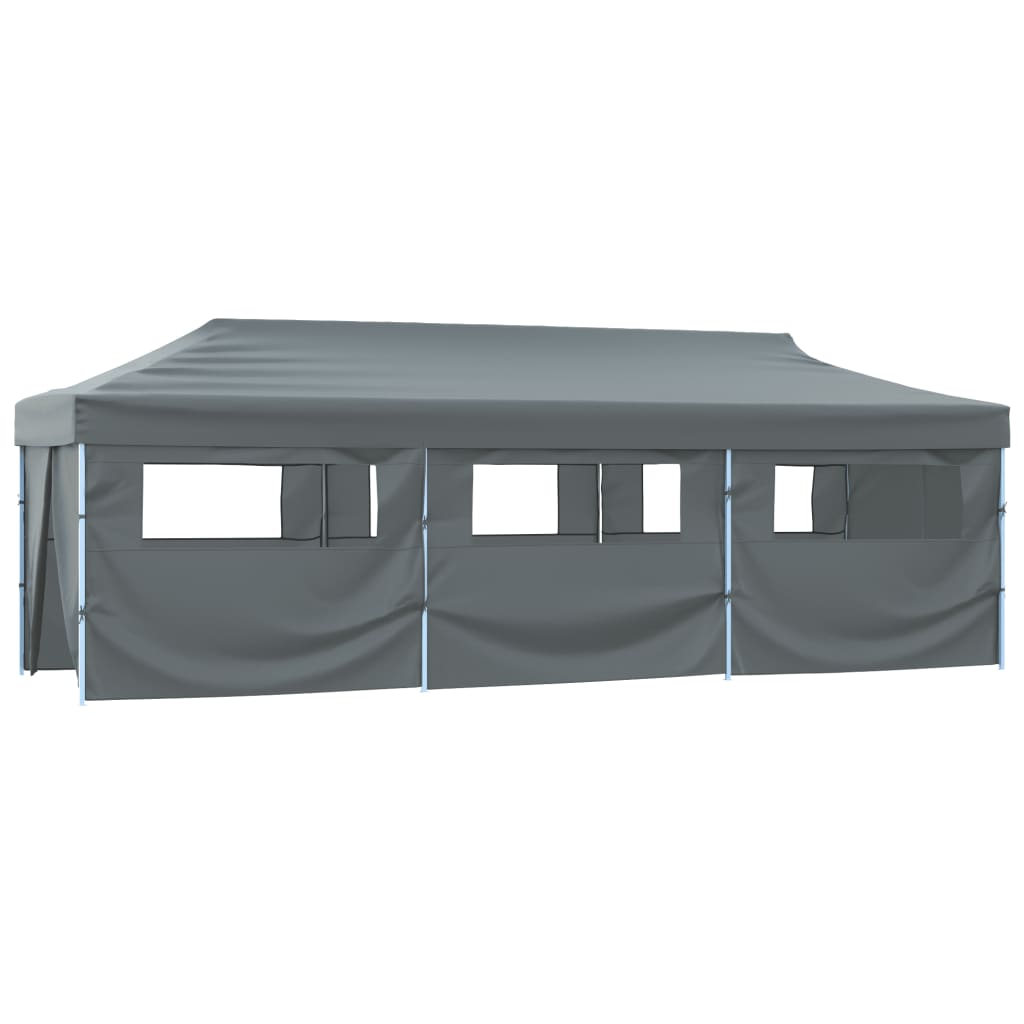 Sklopivi šator za zabave s 8 bočnih zidova 870x291x315 cm antracit