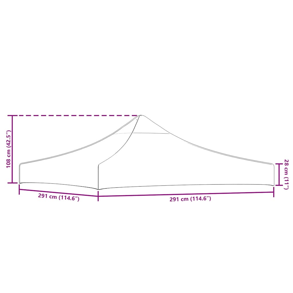 Krov za šator za zabave 3 x 3 m antracit
