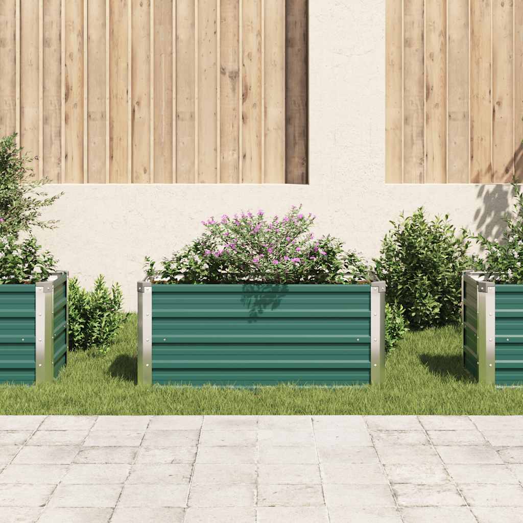 Vrtna sadilica od pocinčanog čelika 100 x 40 x 45 cm zelena