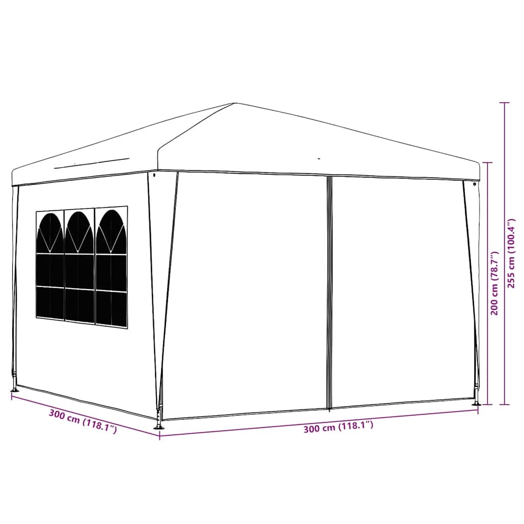 Šator za zabave 3 x 3 m bijeli