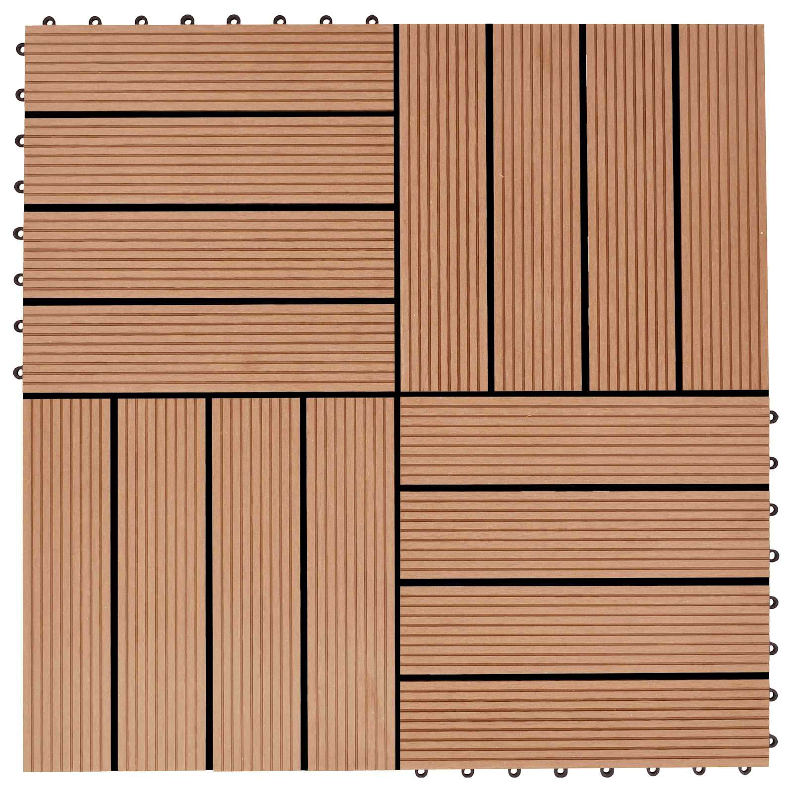 Pločice za decking 11 pcs Tikovina 30 x 30 cm