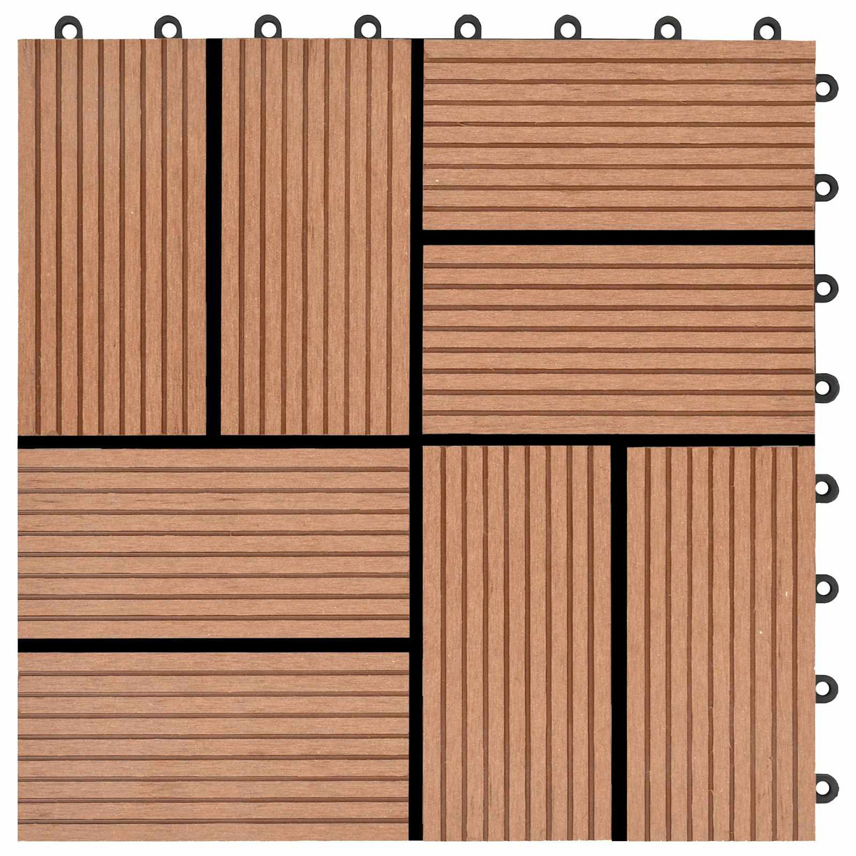 Pločice za decking 11 pcs Smeđa 30 x 30 cm Drvoplastična smjesa