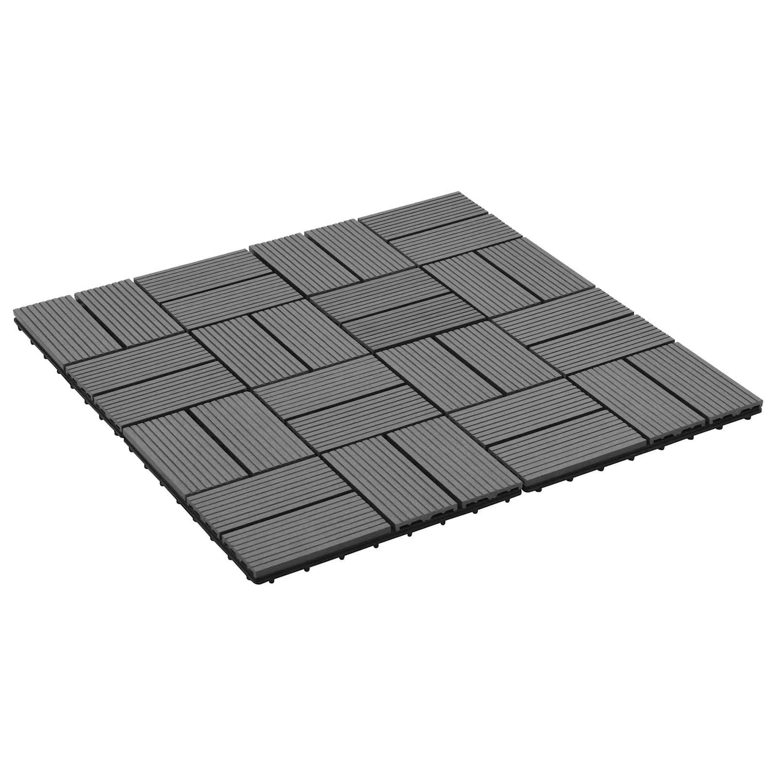 Pločice za decking 11 pcs Siva 30 x 30 cm Drvoplastična smjesa