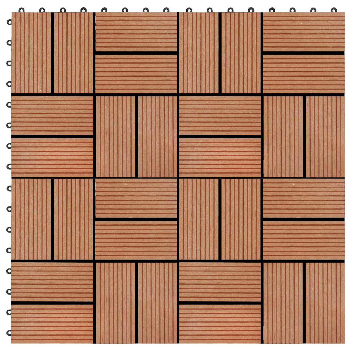 Pločice za decking 11 kom. Tikovina 30 x 30 cm WPC