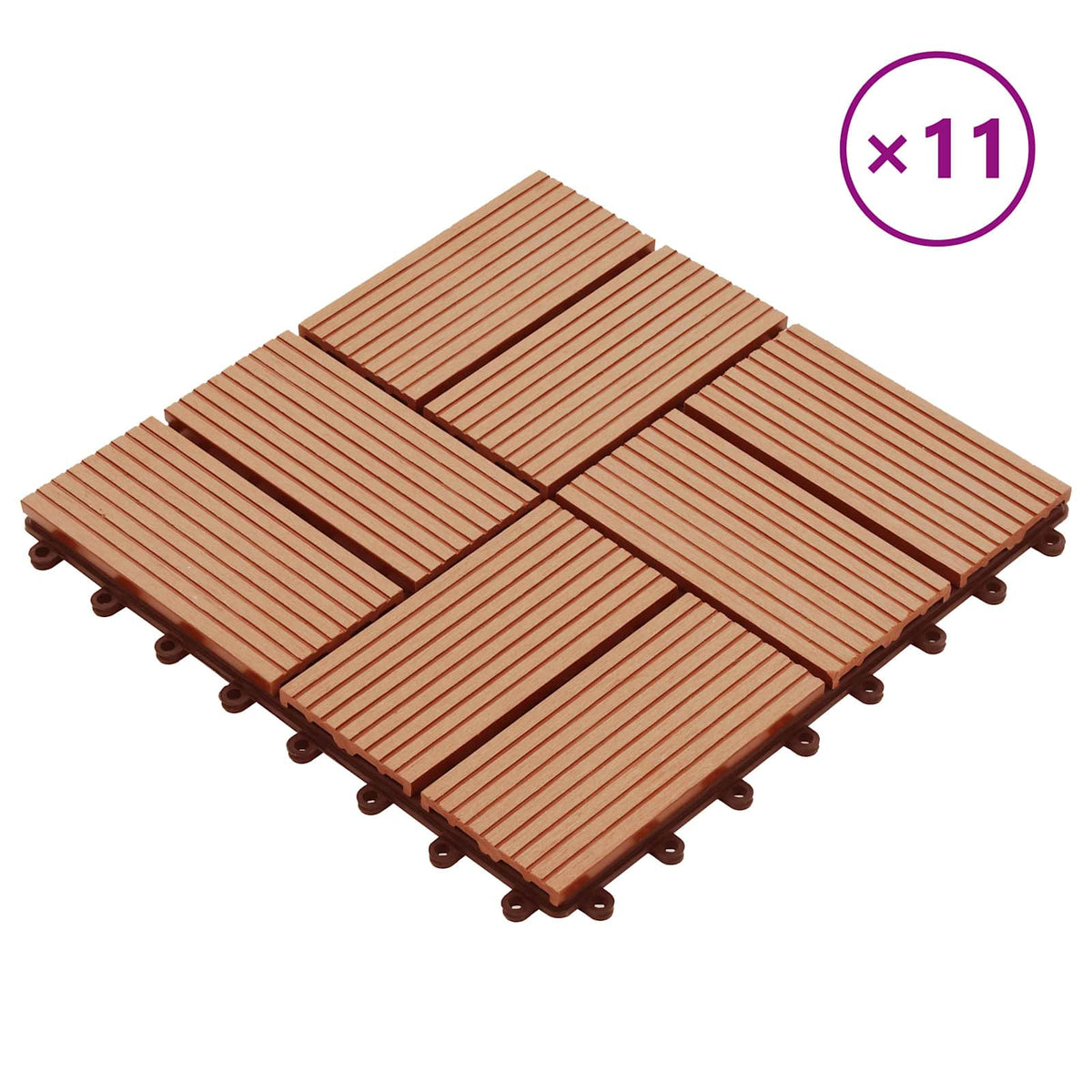 Pločice za decking 11 kom. Tikovina 30 x 30 cm WPC
