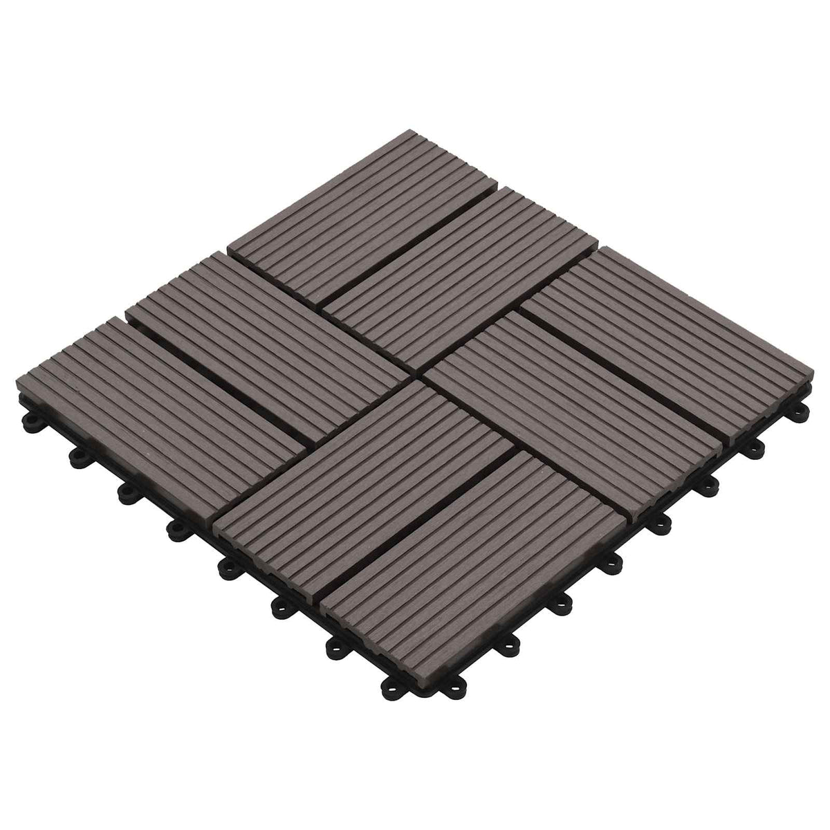 Pločice za decking 11 kom. Tamno smeđa 30 x 30 cm WPC
